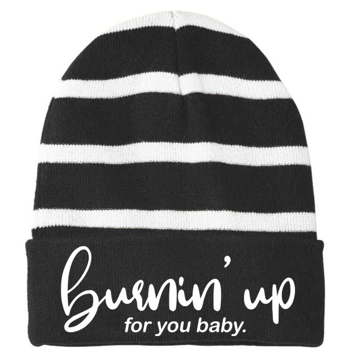 Burning Up For You Baby  Striped Beanie with Solid Band