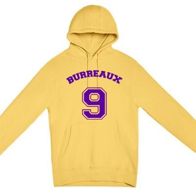 Burreaux Number 9 Louisiana Football Fan Premium Pullover Hoodie