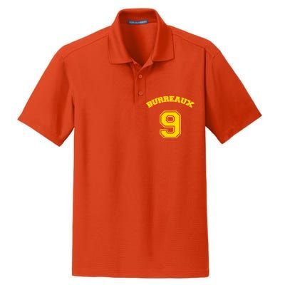 Burreaux Number 9 Louisiana Football Fan Dry Zone Grid Polo