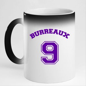 Burreaux Number 9 Louisiana Football Fan 11oz Black Color Changing Mug