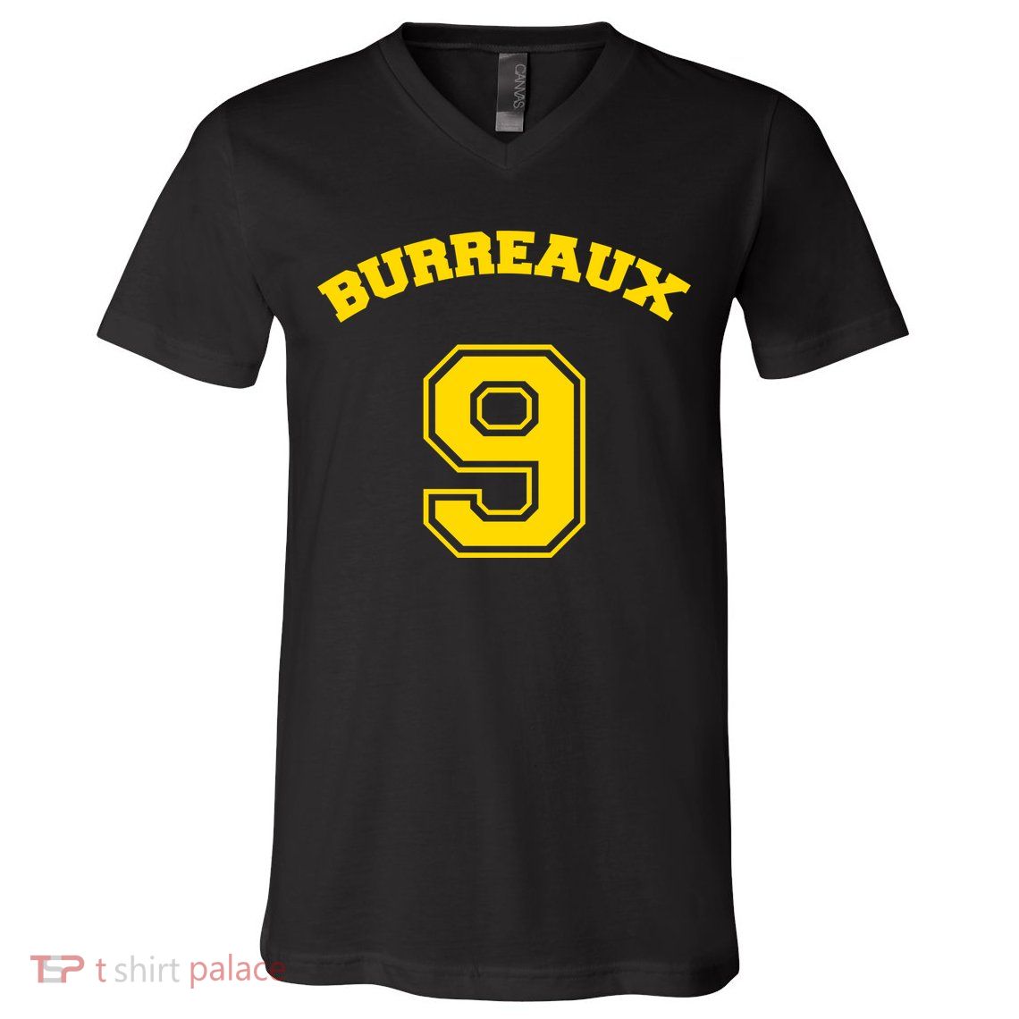 Burreaux Number 9 Louisiana Football Fan V-Neck T-Shirt