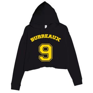 Burreaux Number 9 Louisiana Football Fan Crop Fleece Hoodie