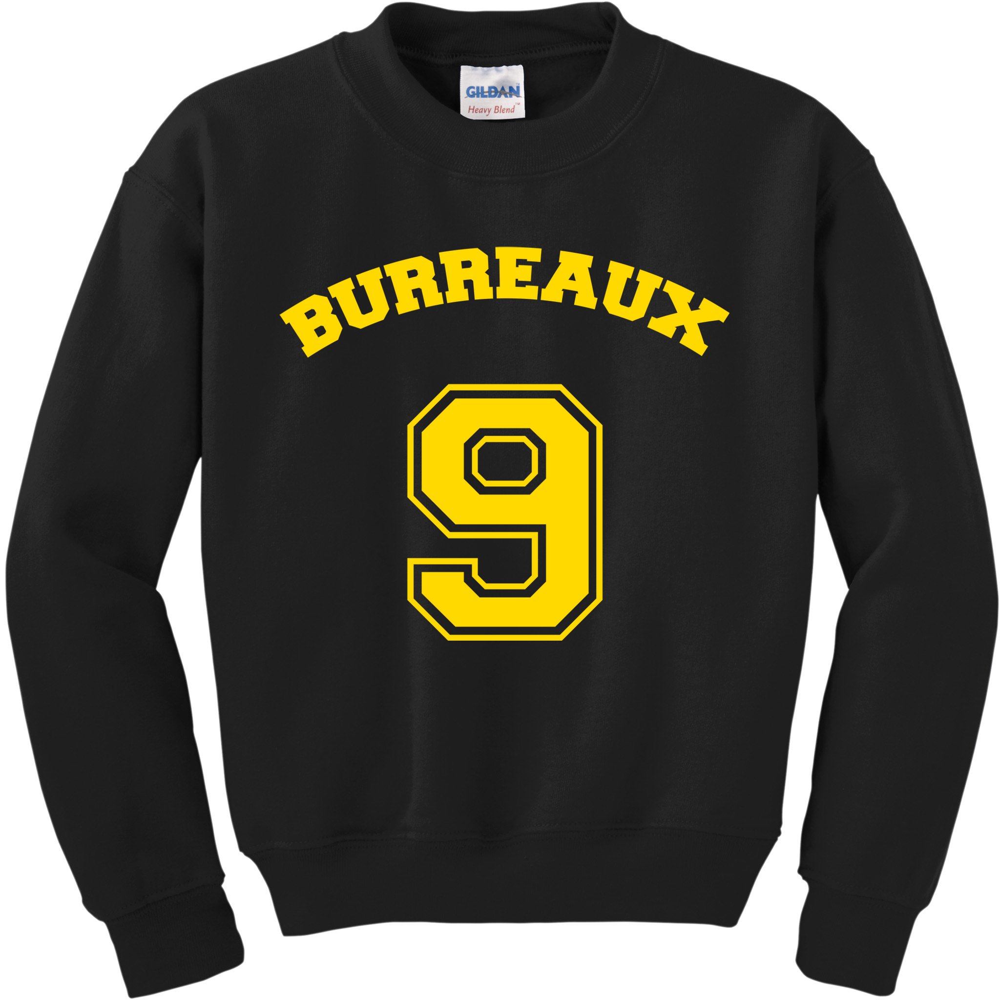 Burreaux Number 9 Louisiana Football Fan Kids Sweatshirt