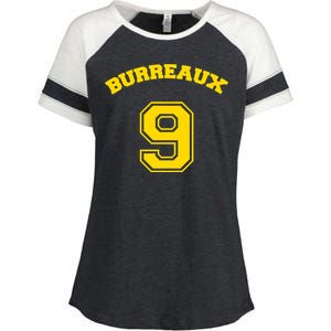 Burreaux Number 9 Louisiana Football Fan Enza Ladies Jersey Colorblock Tee