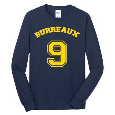 Burreaux Number 9 Louisiana Football Fan Tall Long Sleeve T-Shirt