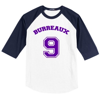 Burreaux Number 9 Louisiana Football Fan Baseball Sleeve Shirt