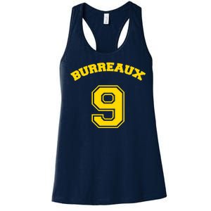 Burreaux Number 9 Louisiana Football Fan Women's Racerback Tank