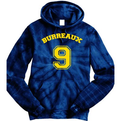 Burreaux Number 9 Louisiana Football Fan Tie Dye Hoodie