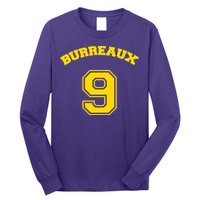 Burreaux Number 9 Louisiana Football Fan Long Sleeve Shirt
