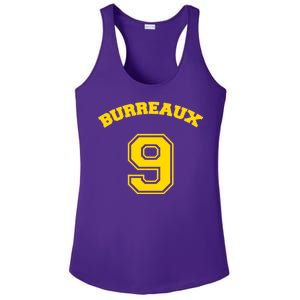 Burreaux Number 9 Louisiana Football Fan Ladies PosiCharge Competitor Racerback Tank