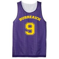 Burreaux Number 9 Louisiana Football Fan Mesh Reversible Basketball Jersey Tank