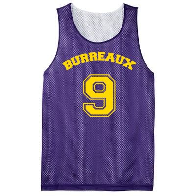 Burreaux Number 9 Louisiana Football Fan Mesh Reversible Basketball Jersey Tank