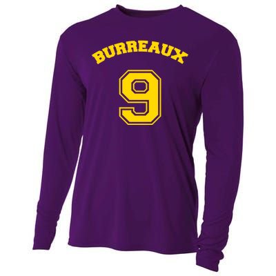 Burreaux Number 9 Louisiana Football Fan Cooling Performance Long Sleeve Crew