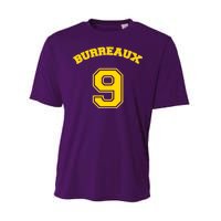 Burreaux Number 9 Louisiana Football Fan Performance Sprint T-Shirt