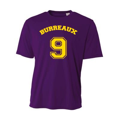 Burreaux Number 9 Louisiana Football Fan Performance Sprint T-Shirt