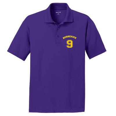 Burreaux Number 9 Louisiana Football Fan PosiCharge RacerMesh Polo