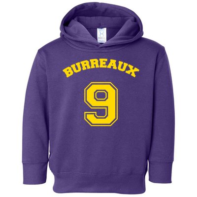 Burreaux Number 9 Louisiana Football Fan Toddler Hoodie