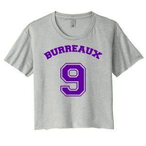 Burreaux Number 9 Louisiana Football Fan Women's Crop Top Tee