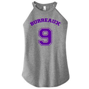 Burreaux Number 9 Louisiana Football Fan Women's Perfect Tri Rocker Tank