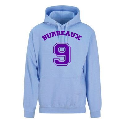 Burreaux Number 9 Louisiana Football Fan Unisex Surf Hoodie