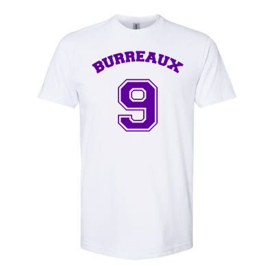 Burreaux Number 9 Louisiana Football Fan Softstyle CVC T-Shirt