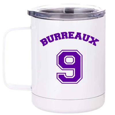 Burreaux Number 9 Louisiana Football Fan 12 oz Stainless Steel Tumbler Cup