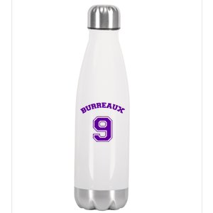 Burreaux Number 9 Louisiana Football Fan Stainless Steel Insulated Water Bottle