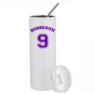 Burreaux Number 9 Louisiana Football Fan Stainless Steel Tumbler