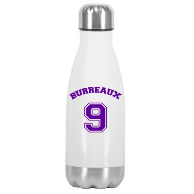 Burreaux Number 9 Louisiana Football Fan Stainless Steel Insulated Water Bottle