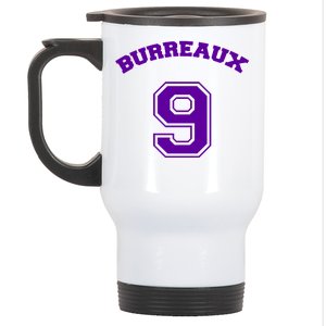 Burreaux Number 9 Louisiana Football Fan Stainless Steel Travel Mug