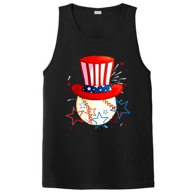 Baseball Uncle Sam 4th Of July American Flag PosiCharge Competitor Tank