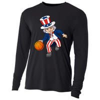 Basketball Uncle Sam 4th Of July Dribble Cooling Performance Long Sleeve Crew