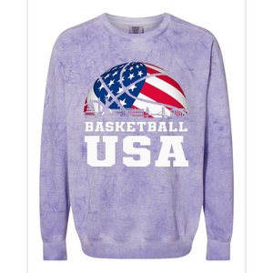 Basketball Usa Support The T.E.A.M U.S.A Flag Dream Colorblast Crewneck Sweatshirt