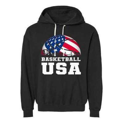 Basketball Usa Support The T.E.A.M U.S.A Flag Dream Garment-Dyed Fleece Hoodie