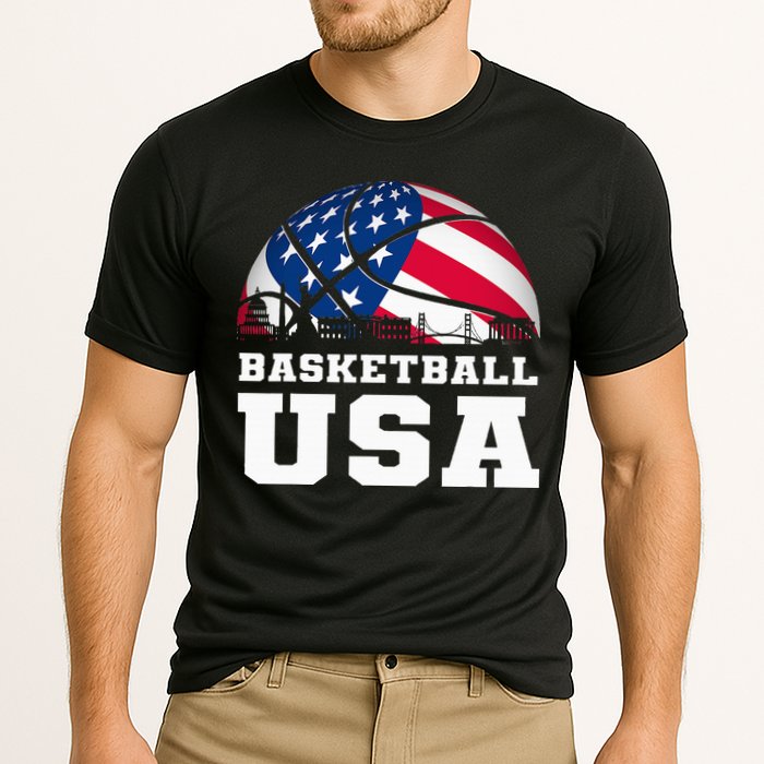 Basketball Usa Support The T.E.A.M U.S.A Flag Dream Cooling Performance Crew T-Shirt