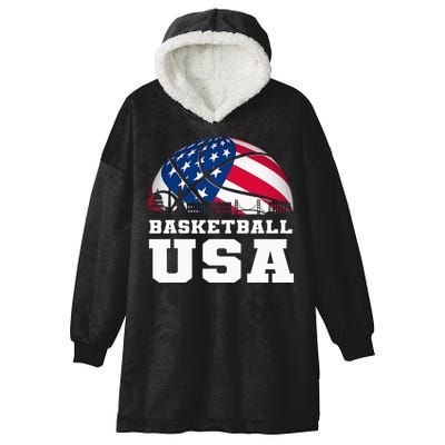 Basketball Usa Support The T.E.A.M U.S.A Flag Dream Hooded Wearable Blanket