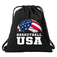 Basketball Usa Support The T.E.A.M U.S.A Flag Dream Drawstring Bag