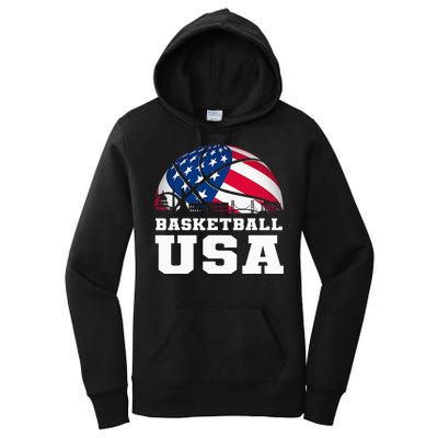 Basketball Usa Support The T.E.A.M U.S.A Flag Dream Women's Pullover Hoodie