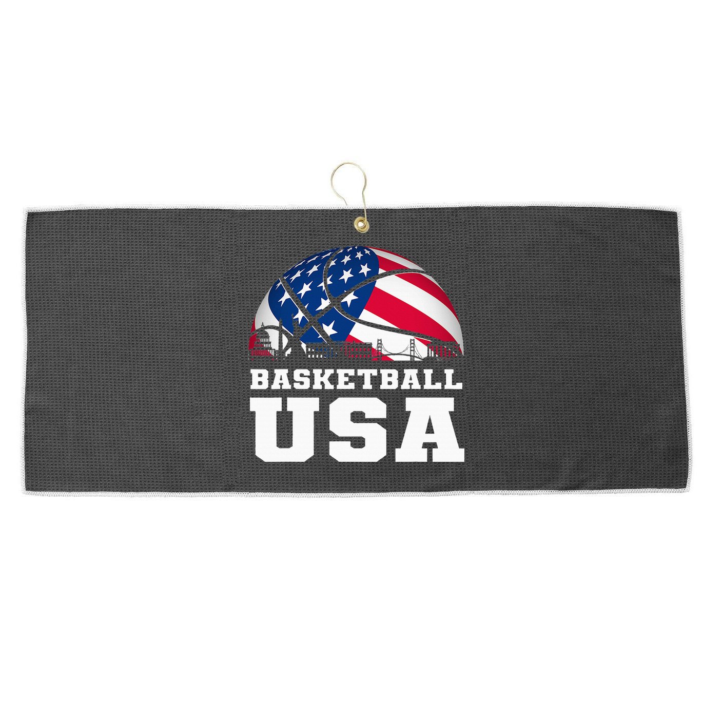 Basketball Usa Support The T.E.A.M U.S.A Flag Dream Large Microfiber Waffle Golf Towel