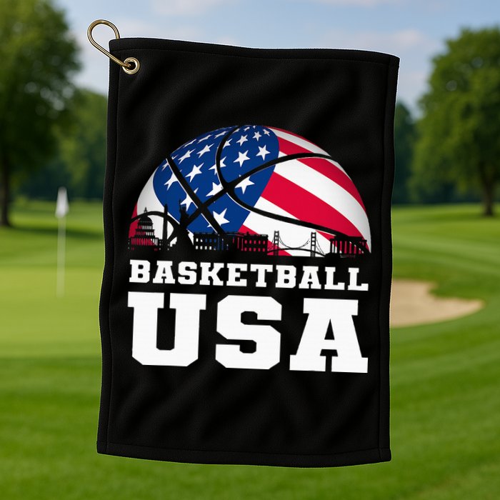 Basketball Usa Support The T.E.A.M U.S.A Flag Dream Golf Towel