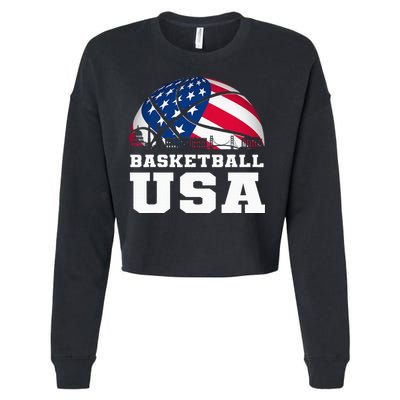 Basketball Usa Support The T.E.A.M U.S.A Flag Dream Cropped Pullover Crew