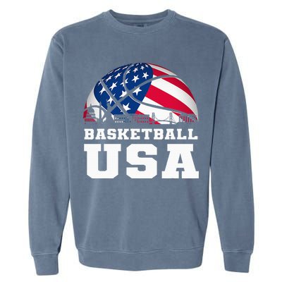 Basketball Usa Support The T.E.A.M U.S.A Flag Dream Garment-Dyed Sweatshirt