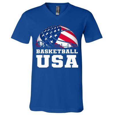 Basketball Usa Support The T.E.A.M U.S.A Flag Dream V-Neck T-Shirt