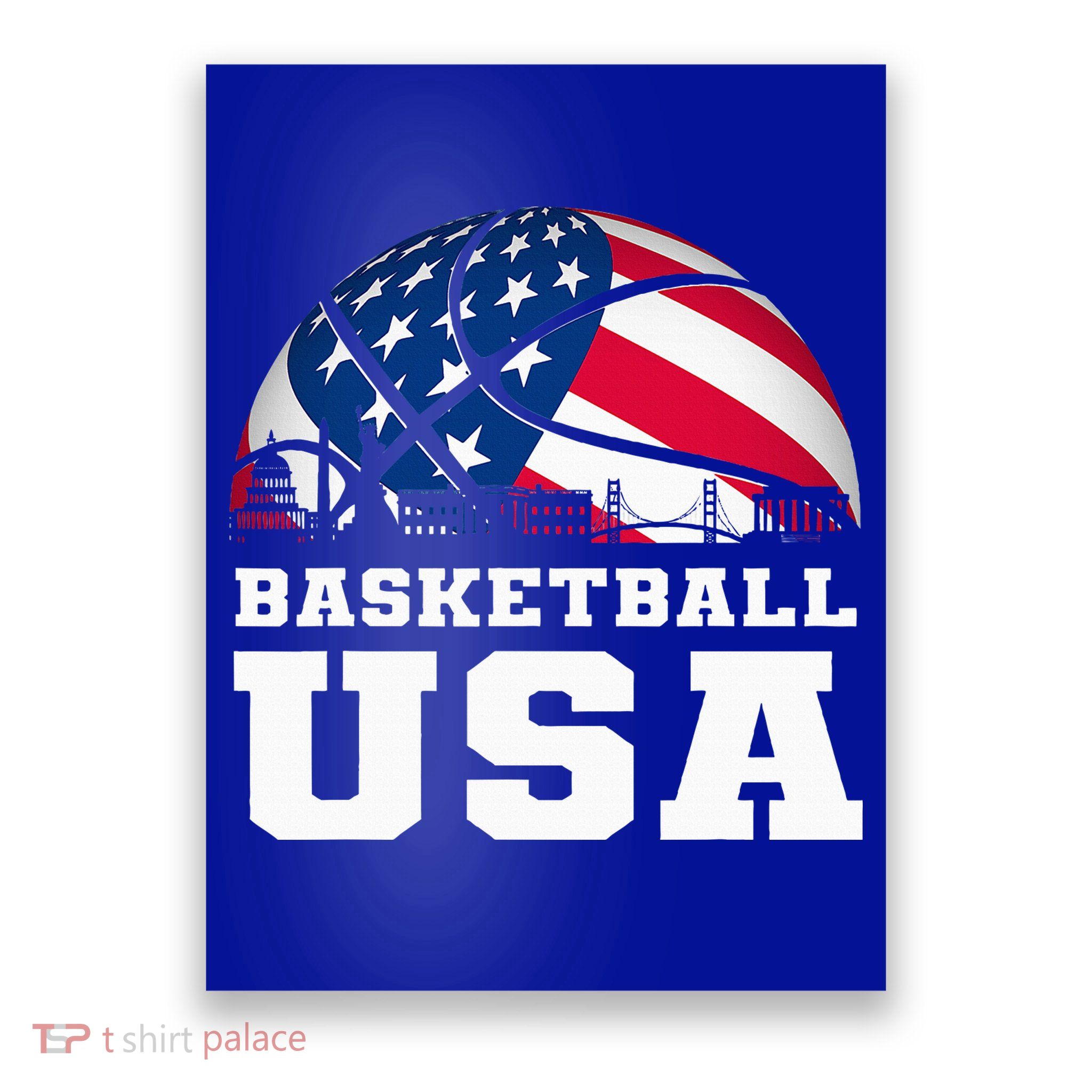 Basketball Usa Support The T.E.A.M U.S.A Flag Dream Poster
