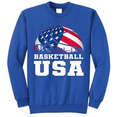 Basketball Usa Support The T.E.A.M U.S.A Flag Dream Tall Sweatshirt