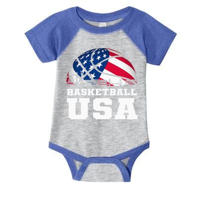 Basketball Usa Support The T.E.A.M U.S.A Flag Dream Infant Baby Jersey Bodysuit