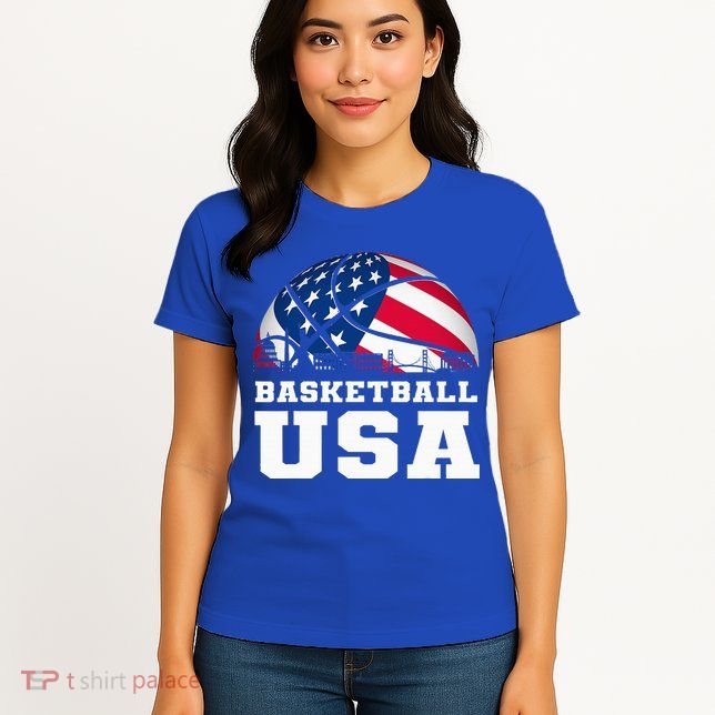 Basketball Usa Support The T.E.A.M U.S.A Flag Dream Womens T-Shirt