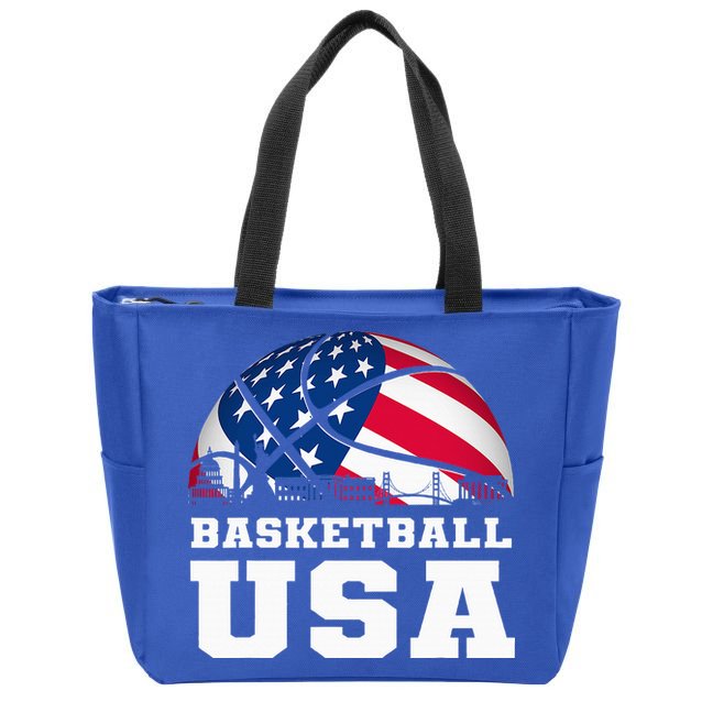 Basketball Usa Support The T.E.A.M U.S.A Flag Dream Zip Tote Bag