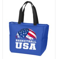 Basketball Usa Support The T.E.A.M U.S.A Flag Dream Zip Tote Bag