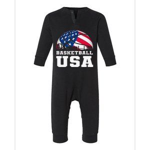 Basketball USA Support the Team USA Flag Dream Infant Fleece One Piece